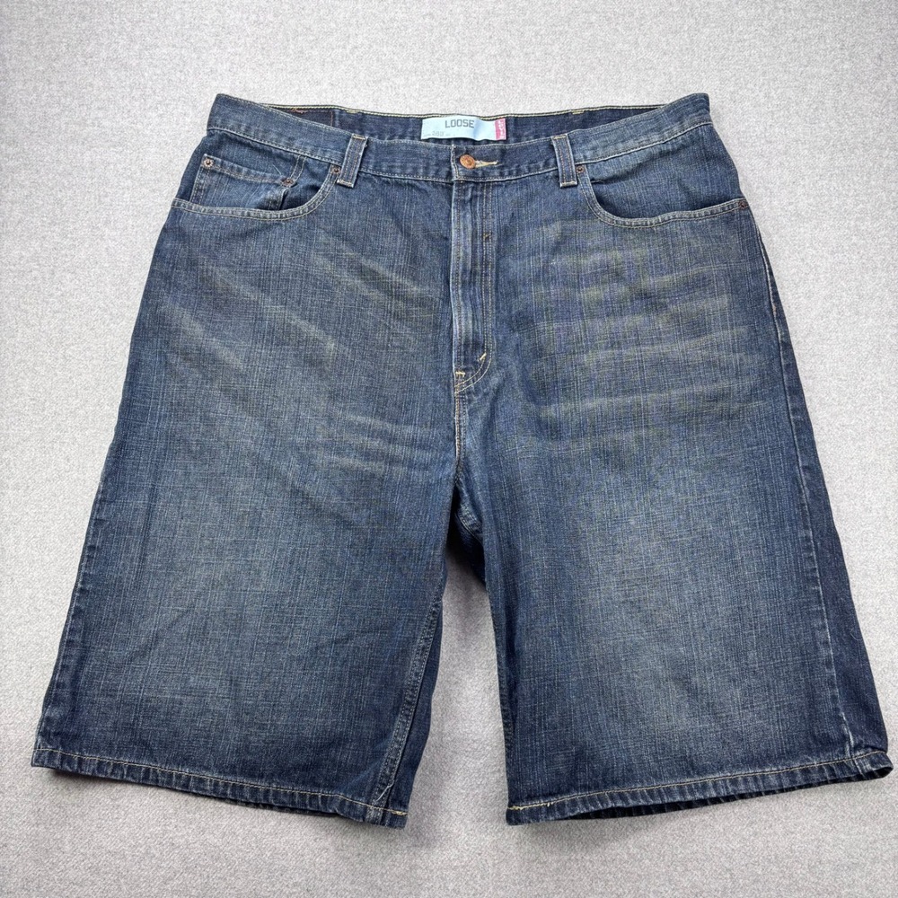 Levis 569 Shorts Mens 40 Blue Denim Loose Straight Jeans Skater Y2K Baggy Jorts‎